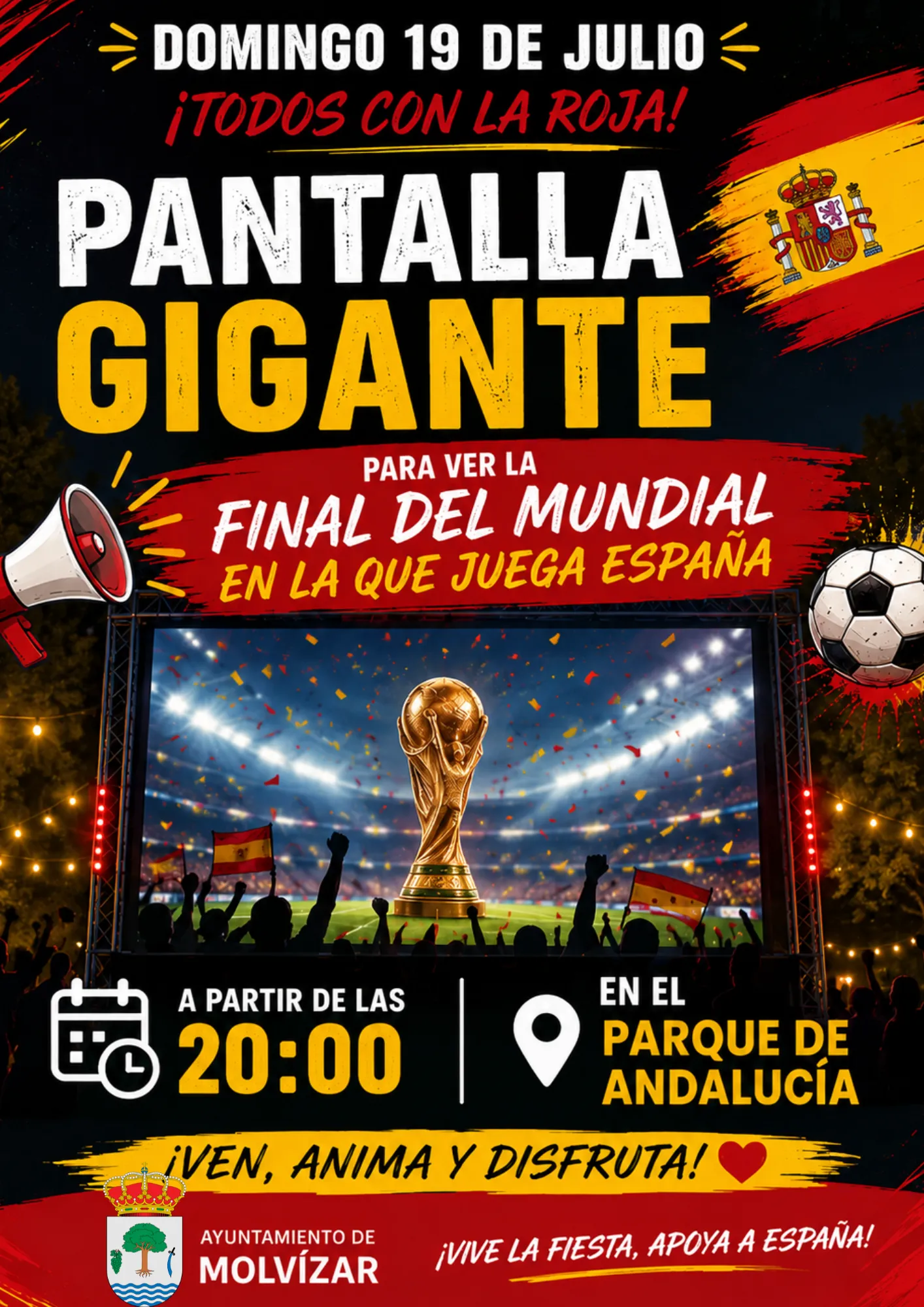 Pantalla gigante para ver la final de mundial de fútbol